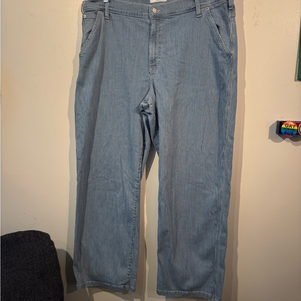 GAP Mid Rise '90s Loose Jeans blue railroad stripe, women’s 20R
